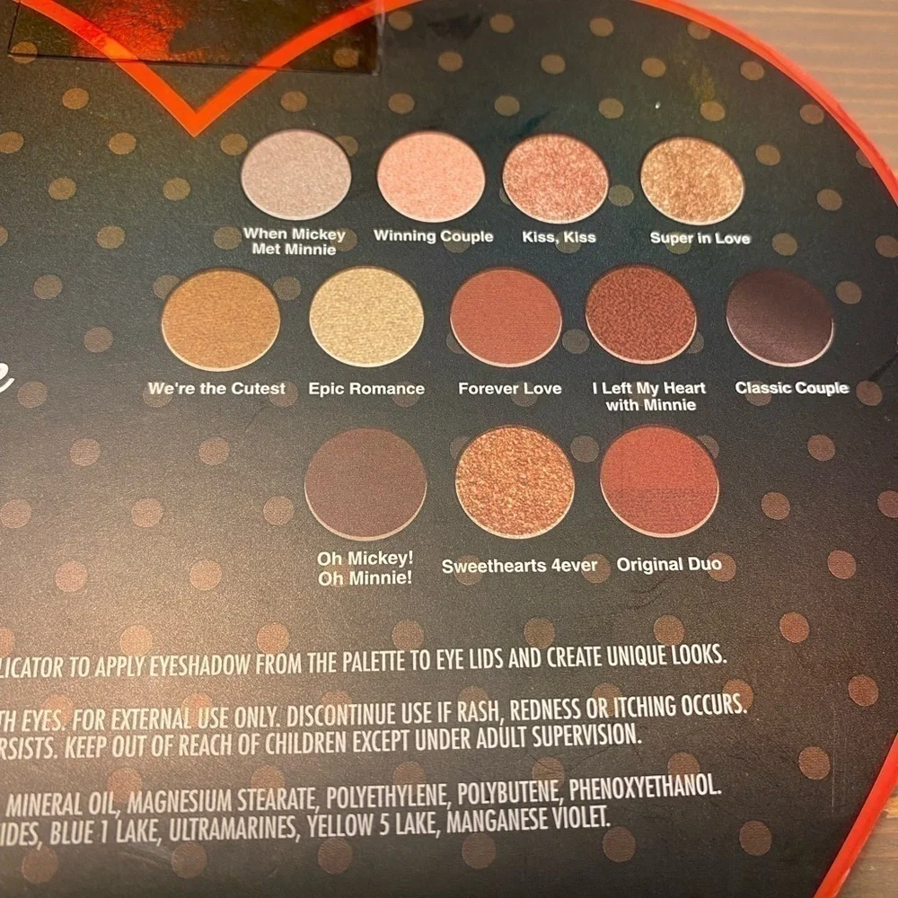 Disney Mickey Mouse Heart Shaped Eyeshadow Palette 12 Shades Warm Neutral NIB